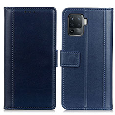 Handytasche Stand Schutzhülle Flip Leder Hülle N02P für Oppo A94 4G Blau