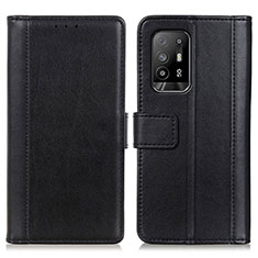 Handytasche Stand Schutzhülle Flip Leder Hülle N02P für Oppo A94 5G Schwarz