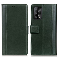 Handytasche Stand Schutzhülle Flip Leder Hülle N02P für Oppo A95 4G Grün