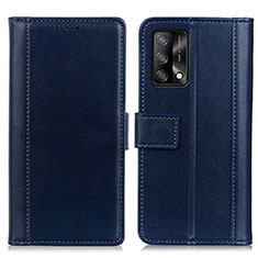 Handytasche Stand Schutzhülle Flip Leder Hülle N02P für Oppo F19 Blau