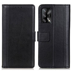 Handytasche Stand Schutzhülle Flip Leder Hülle N02P für Oppo F19 Schwarz