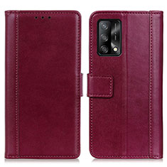 Handytasche Stand Schutzhülle Flip Leder Hülle N02P für Oppo F19s Rot