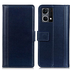 Handytasche Stand Schutzhülle Flip Leder Hülle N02P für Oppo F21 Pro 4G Blau