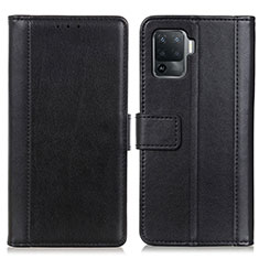 Handytasche Stand Schutzhülle Flip Leder Hülle N02P für Oppo Reno5 F Schwarz