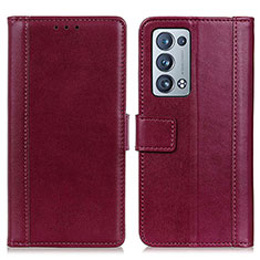 Handytasche Stand Schutzhülle Flip Leder Hülle N02P für Oppo Reno6 Pro 5G Rot