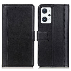 Handytasche Stand Schutzhülle Flip Leder Hülle N02P für Oppo Reno7 A Schwarz