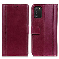 Handytasche Stand Schutzhülle Flip Leder Hülle N02P für Samsung Galaxy A02s Rot