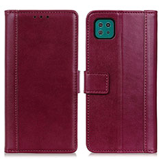 Handytasche Stand Schutzhülle Flip Leder Hülle N02P für Samsung Galaxy A22s 5G Rot