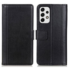 Handytasche Stand Schutzhülle Flip Leder Hülle N02P für Samsung Galaxy A23 4G Schwarz