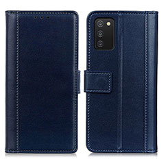 Handytasche Stand Schutzhülle Flip Leder Hülle N02P für Samsung Galaxy F02S SM-E025F Blau