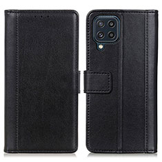 Handytasche Stand Schutzhülle Flip Leder Hülle N02P für Samsung Galaxy M32 4G Schwarz