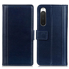 Handytasche Stand Schutzhülle Flip Leder Hülle N02P für Sony Xperia 10 IV Blau