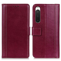 Handytasche Stand Schutzhülle Flip Leder Hülle N02P für Sony Xperia 10 IV SO-52C Rot