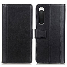 Handytasche Stand Schutzhülle Flip Leder Hülle N02P für Sony Xperia 10 IV SOG07 Schwarz