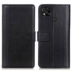 Handytasche Stand Schutzhülle Flip Leder Hülle N02P für Xiaomi Redmi 9 Activ Schwarz