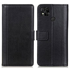 Handytasche Stand Schutzhülle Flip Leder Hülle N02P für Xiaomi Redmi 9C Schwarz