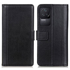 Handytasche Stand Schutzhülle Flip Leder Hülle N02P für Xiaomi Redmi K50 5G Schwarz