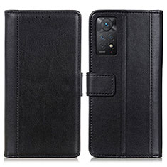 Handytasche Stand Schutzhülle Flip Leder Hülle N02P für Xiaomi Redmi Note 11 Pro 4G Schwarz