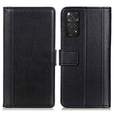 Handytasche Stand Schutzhülle Flip Leder Hülle N02P für Xiaomi Redmi Note 11S 4G Schwarz