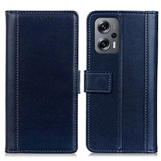 Handytasche Stand Schutzhülle Flip Leder Hülle N02P für Xiaomi Redmi Note 11T Pro+ Plus 5G Blau