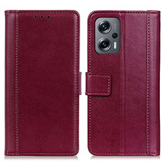 Handytasche Stand Schutzhülle Flip Leder Hülle N02P für Xiaomi Redmi Note 11T Pro+ Plus 5G Rot