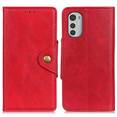 Handytasche Stand Schutzhülle Flip Leder Hülle N03P für Motorola Moto E32s Rot
