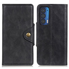 Handytasche Stand Schutzhülle Flip Leder Hülle N03P für Motorola Moto Edge (2021) 5G Schwarz