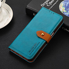 Handytasche Stand Schutzhülle Flip Leder Hülle N03P für Motorola Moto Edge 40 Neo 5G Cyan