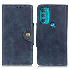 Handytasche Stand Schutzhülle Flip Leder Hülle N03P für Motorola Moto G71 5G Blau