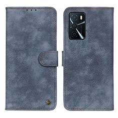 Handytasche Stand Schutzhülle Flip Leder Hülle N03P für Oppo A16s Blau