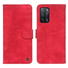 Handytasche Stand Schutzhülle Flip Leder Hülle N03P für Oppo A53s 5G Rot