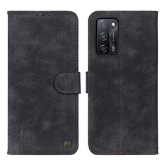 Handytasche Stand Schutzhülle Flip Leder Hülle N03P für Oppo A55 5G Schwarz