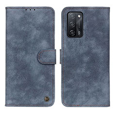 Handytasche Stand Schutzhülle Flip Leder Hülle N03P für Oppo A56 5G Blau