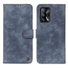 Handytasche Stand Schutzhülle Flip Leder Hülle N03P für Oppo A74 4G Blau