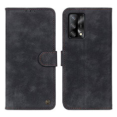 Handytasche Stand Schutzhülle Flip Leder Hülle N03P für Oppo F19 Schwarz