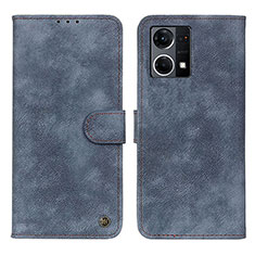 Handytasche Stand Schutzhülle Flip Leder Hülle N03P für Oppo F21 Pro 4G Blau