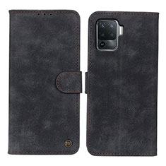 Handytasche Stand Schutzhülle Flip Leder Hülle N03P für Oppo Reno5 Lite Schwarz