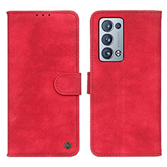 Handytasche Stand Schutzhülle Flip Leder Hülle N03P für Oppo Reno6 Pro+ Plus 5G Rot