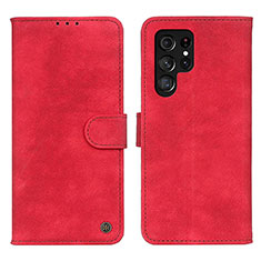 Handytasche Stand Schutzhülle Flip Leder Hülle N03P für Samsung Galaxy S21 Ultra 5G Rot