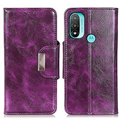 Handytasche Stand Schutzhülle Flip Leder Hülle N04P für Motorola Moto E30 Violett