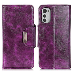 Handytasche Stand Schutzhülle Flip Leder Hülle N04P für Motorola Moto E32s Violett