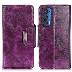 Handytasche Stand Schutzhülle Flip Leder Hülle N04P für Motorola Moto Edge (2021) 5G Violett