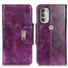 Handytasche Stand Schutzhülle Flip Leder Hülle N04P für Motorola Moto G51 5G Violett