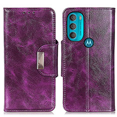 Handytasche Stand Schutzhülle Flip Leder Hülle N04P für Motorola Moto G71 5G Violett