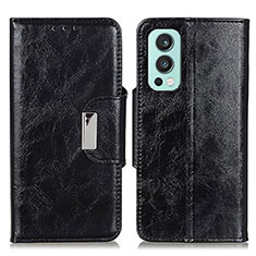 Handytasche Stand Schutzhülle Flip Leder Hülle N04P für OnePlus Nord 2 5G Schwarz