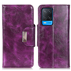 Handytasche Stand Schutzhülle Flip Leder Hülle N04P für Oppo A54 4G Violett