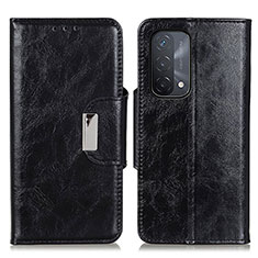 Handytasche Stand Schutzhülle Flip Leder Hülle N04P für Oppo A74 5G Schwarz