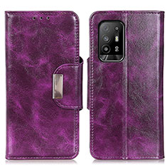 Handytasche Stand Schutzhülle Flip Leder Hülle N04P für Oppo A94 5G Violett