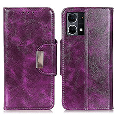 Handytasche Stand Schutzhülle Flip Leder Hülle N04P für Oppo F21s Pro 4G Violett