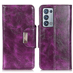 Handytasche Stand Schutzhülle Flip Leder Hülle N04P für Oppo Reno6 Pro 5G Violett